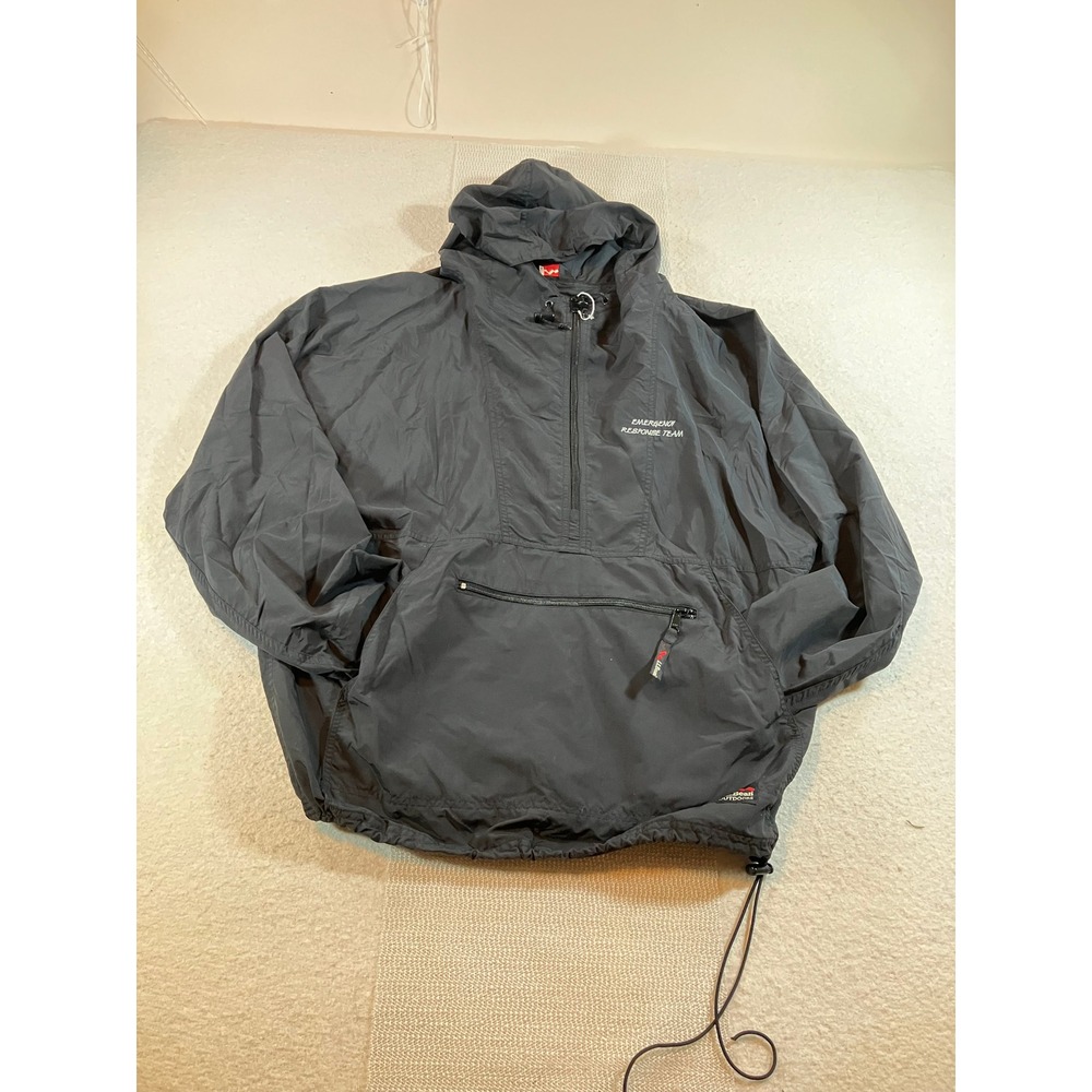 LL Bean Windbreaker Mens Large Emergency Response Team OT446 Half Zip